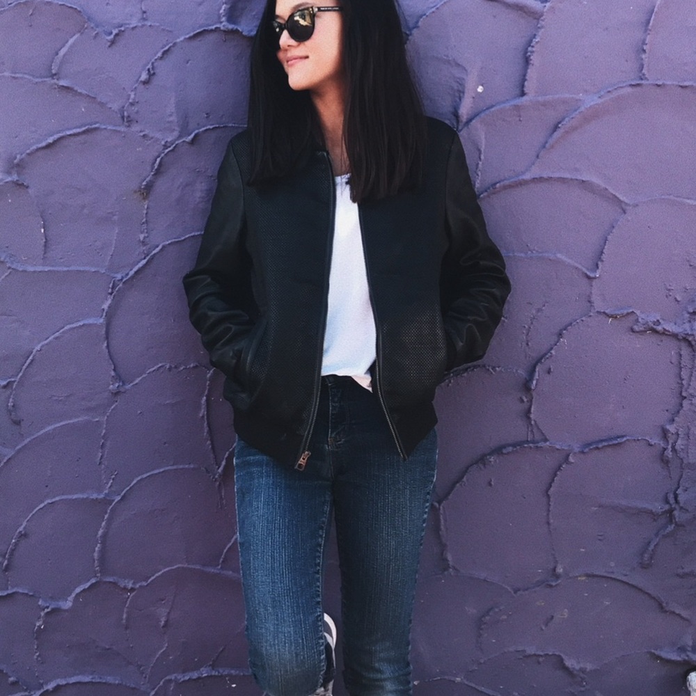 Timberland Mount Ellen Woven Leather Jacket